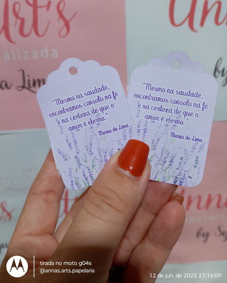 Tag para Sacolinha Lavanda 50 Unidades