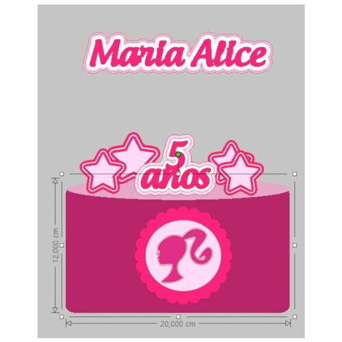 Topo de Bolo Barbie