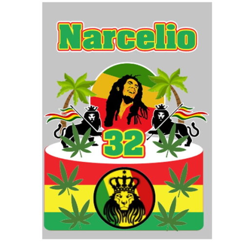 Topo de Bolo Bob Marley