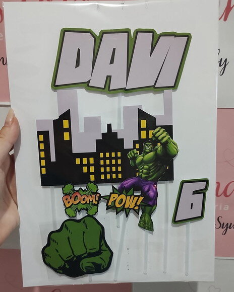 Topo de Bolo Hulk