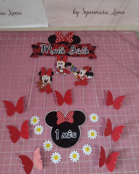 Topo de Bolo Minnie