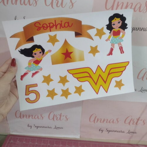 Topo de Bolo Mulher Maravilha