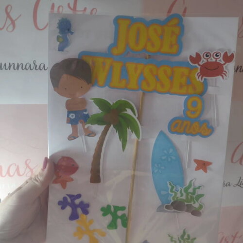 Topo de Bolo Pool Party