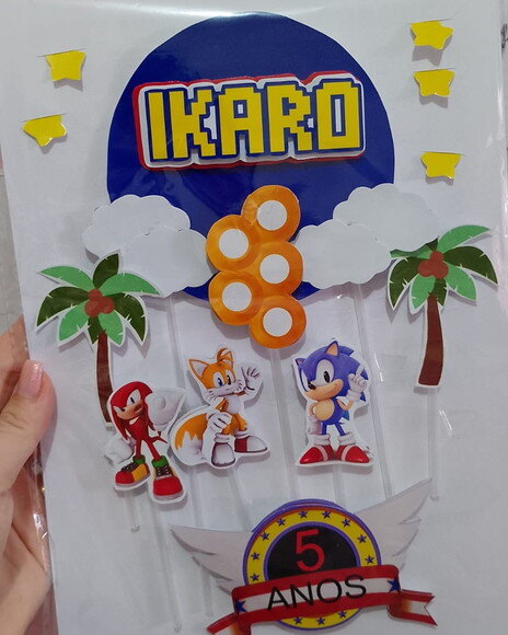 Topo de Bolo Sonic