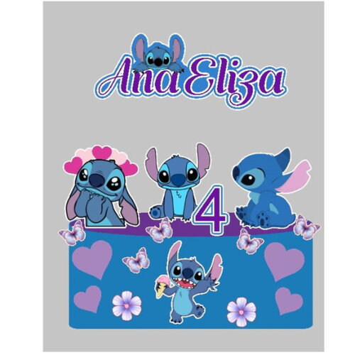 Topo de Bolo Stitch Menina