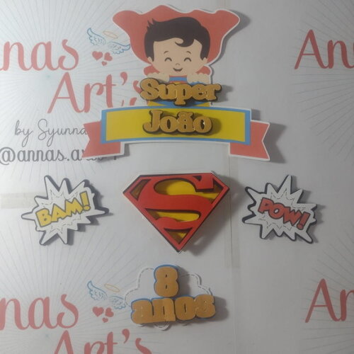 Topo de Bolo Super Man