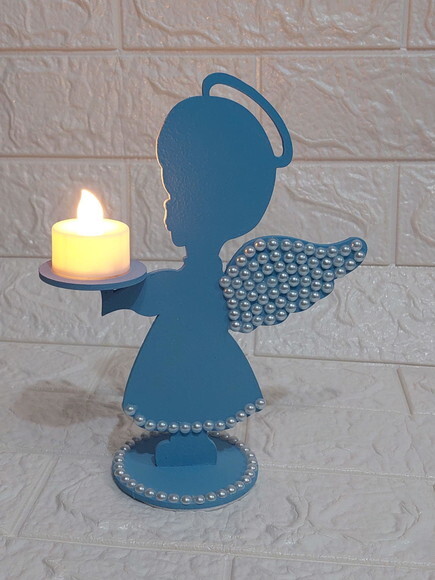 Anjo em MDF, Menino, para enfeite de mesa