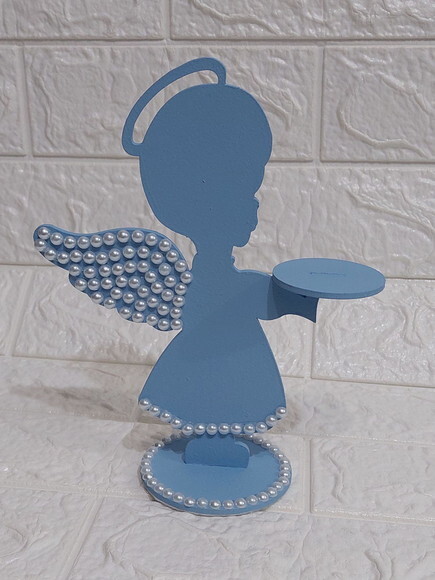 Anjo em MDF, Menino, para enfeite de mesa