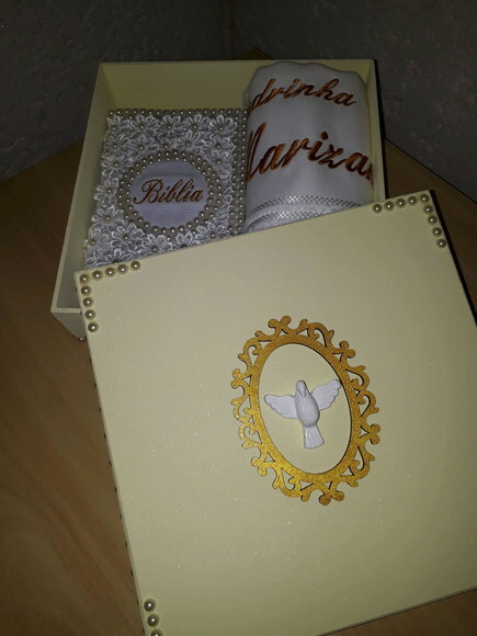 Caixa Convite para Padrinho/Madrinha de Crisma com Bíblia e