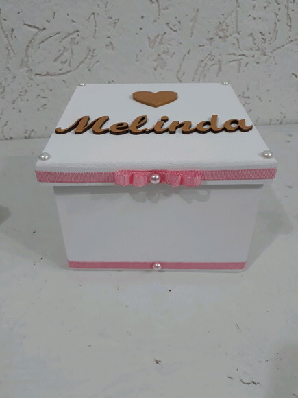 Caixa personalizada com Nossa Senhora Aparecida Baby Rosa