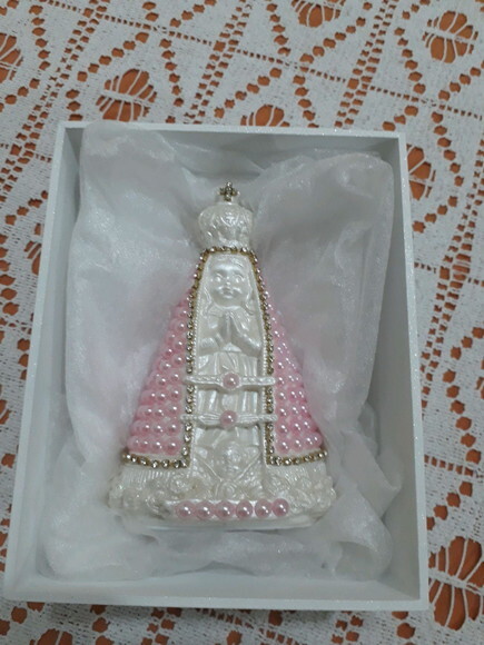 Caixa personalizada com Nossa Senhora Aparecida Baby Rosa