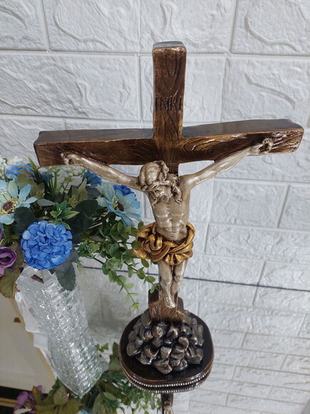 Crucifixo de Mesa , 40cm , Jesus Crucificado , Cruz