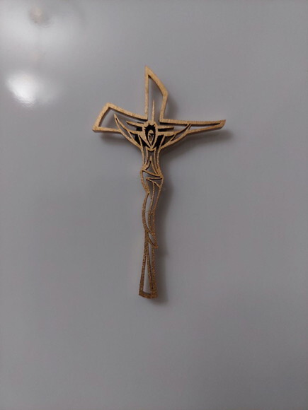 Imã de geladeira, lembrancinha Crucifixo dourado, ouro