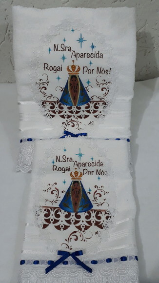 Jogo de toalha, 2 peças, de Nossa Senhora Aparecida