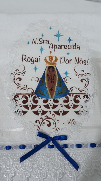 Jogo de toalha, 2 peças, de Nossa Senhora Aparecida