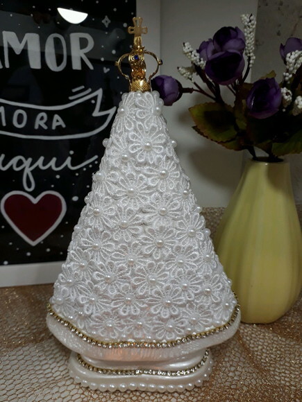 Nossa Senhora Aparecida 20 cm com coroa de metal