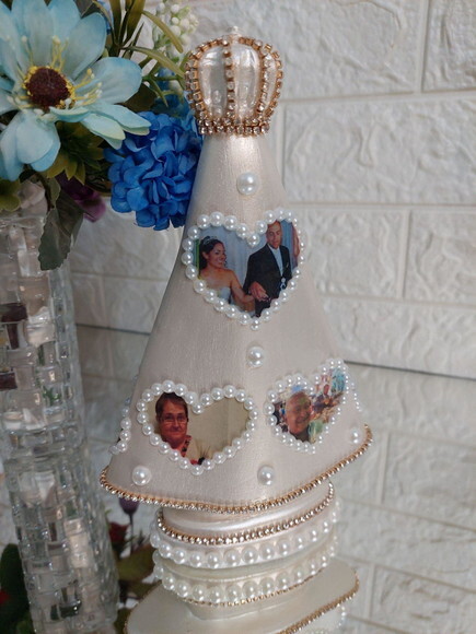Nossa Senhora Aparecida 20 cm com Fotos da Família