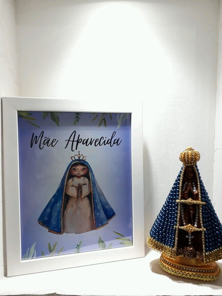 Nossa Senhora Aparecida 20 cm com pérolas