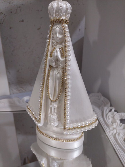 Nossa Senhora Aparecida 20 cm com Pérolas