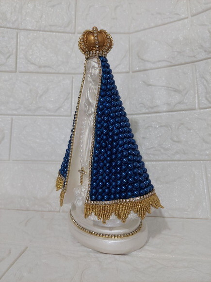 Nossa Senhora Aparecida 20 cm com Pérolas