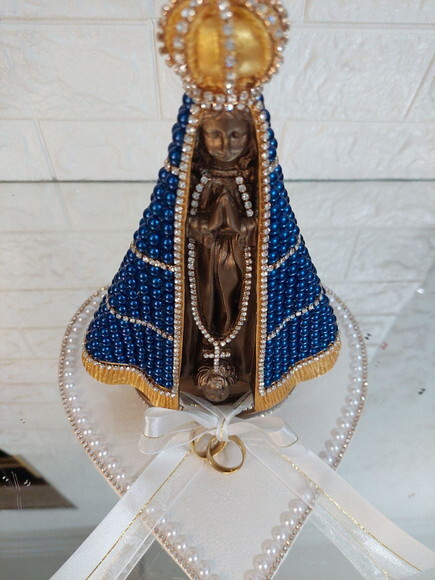 Nossa Senhora Aparecida 20cm, Com Base, Porta Alianças