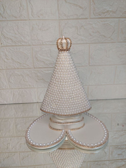 Nossa Senhora Aparecida 20cm, Com Base, Porta Alianças