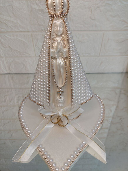 Nossa Senhora Aparecida 20cm, Com Base, Porta Alianças