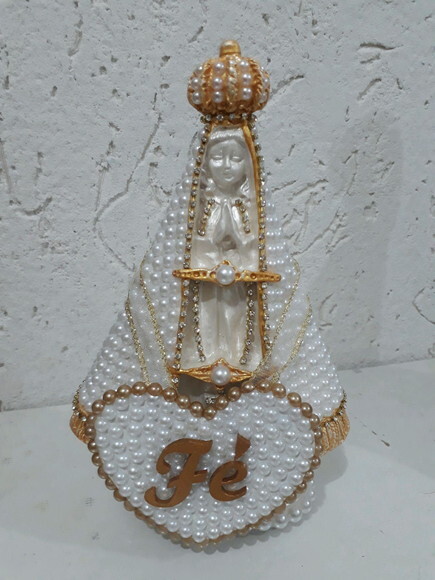 Nossa Senhora Aparecida 20cm, com coração Fé
