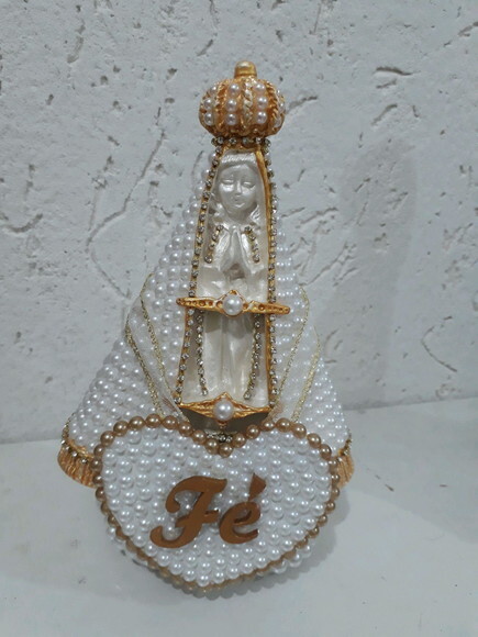 Nossa Senhora Aparecida 20cm, com coração Fé