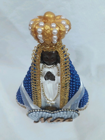 Nossa Senhora Aparecida 25 cm, com coração Mãe