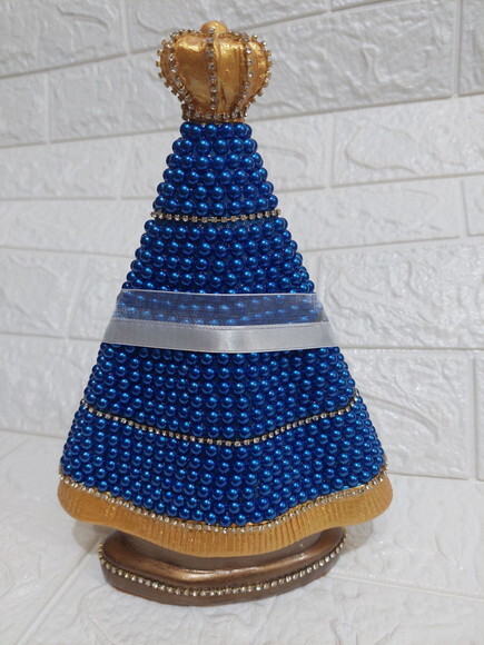 Nossa Senhora Aparecida 25cm, Com Coração Porta Alianças