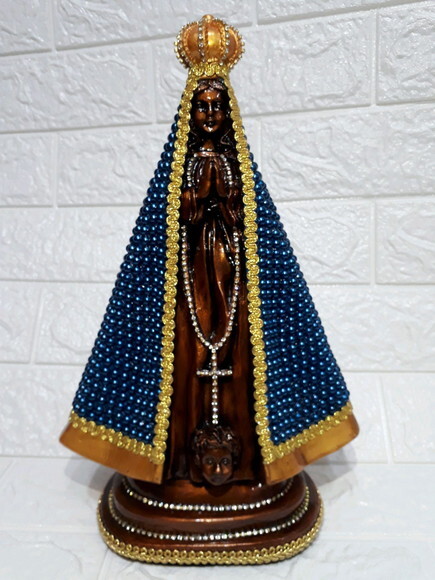 Nossa Senhora Aparecida 30cm com pérolas