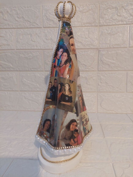 Nossa Senhora Aparecida 32cm com Fotos da Família