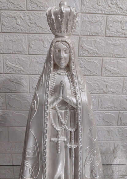 Nossa Senhora Aparecida 65cm, Perolizada, Casamento, Noiva
