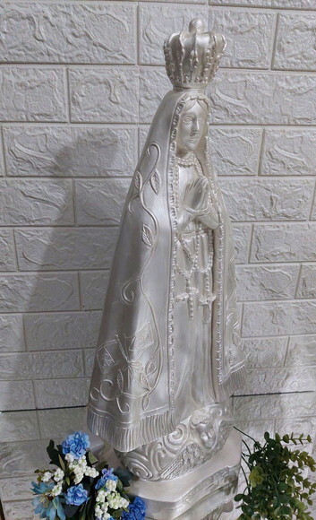 Nossa Senhora Aparecida 65cm, Perolizada, Casamento, Noiva