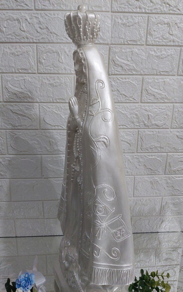 Nossa Senhora Aparecida 65cm, Perolizada, Casamento, Noiva