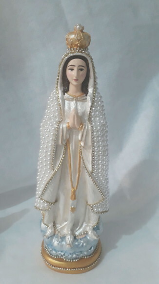 Nossa Senhora de Fátima 30 cm em pérolas.