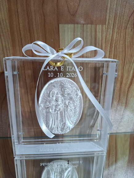 Porta Alianças de Acrílico Personalizado, Casamento, Noivos