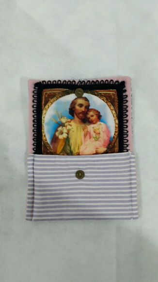 Porta moedas / Carteira de tecido - Santo/Santa (religiosa)