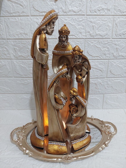 Presépio de Natal, 5 Peças com Vela de Led, 40 cm