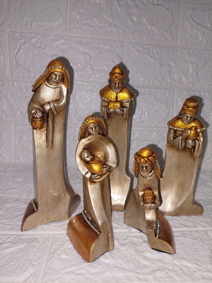 Presépio de Natal, de Encaixe , Estilizado, com 5 Peças.