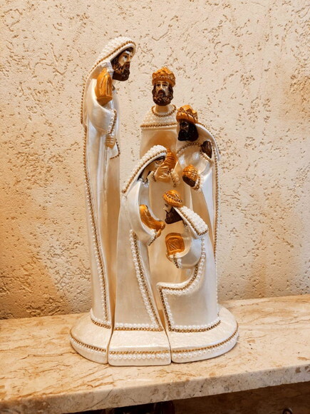 Presépio estilizado, de encaixe, 5 peças, 40cm.