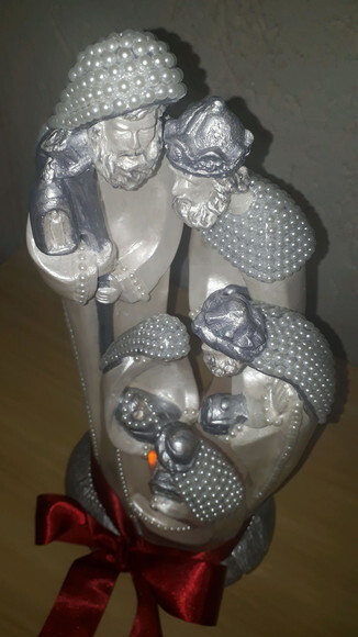 Presépio estilizado, 5 peças, com vela de led