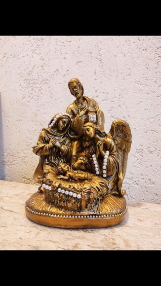 Presépio Sagrada Família com Anjo 22cm