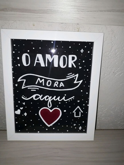Quadro Decorativo com frase de Amor