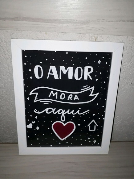 Quadro Decorativo com frase de Amor