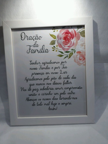 Quadro Decorativo religioso com oração da família