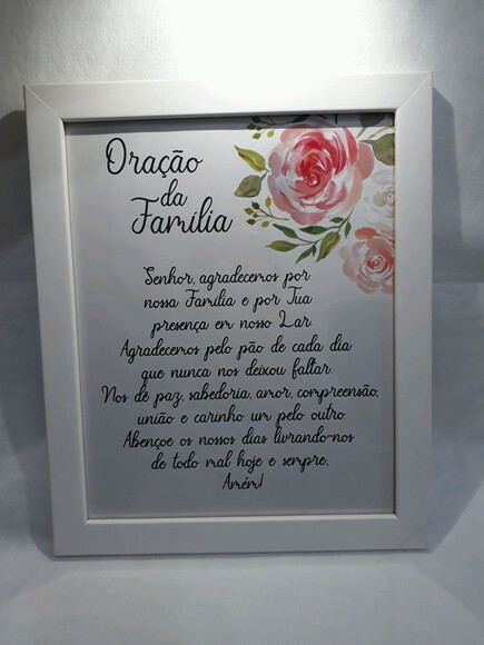 Quadro Decorativo religioso com oração da família