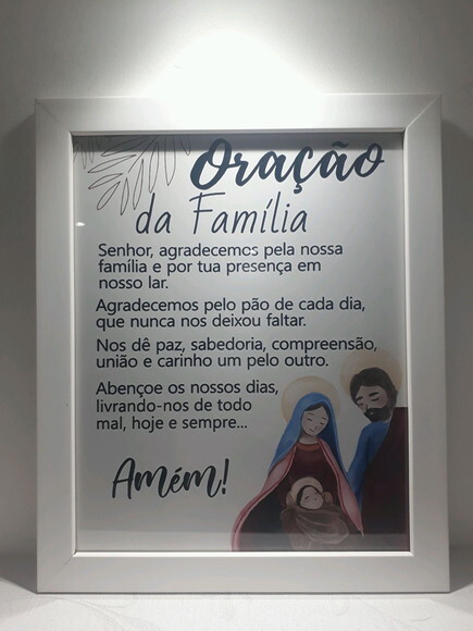 Quadro Decorativo religioso com oração da família