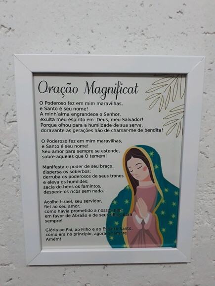 Quadro Decorativo religioso com oração Magnificat